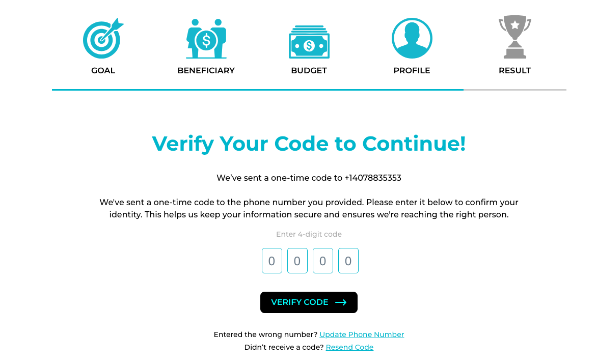 OTP phone verification screen